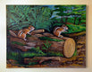 Original art for sale at UGallery.com | Chipmunks by Kira Yustak | $975 | acrylic painting | 22' h x 28' w | thumbnail 3