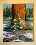 Original art for sale at UGallery.com | Forest Life Cycle by Kira Yustak | $1,025 | acrylic painting | 30' h x 24' w | thumbnail 3