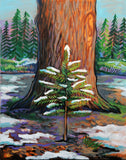 Original art for sale at UGallery.com | Forest Life Cycle by Kira Yustak | $1,025 | acrylic painting | 30' h x 24' w | thumbnail 1