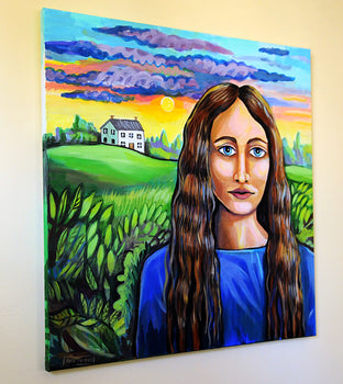 Original art for sale at UGallery.com | House on the Hill by Kira Yustak | $1,000 | acrylic painting | 24' h x 24' w | photo 2