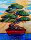 Original art for sale at UGallery.com | Morning Sun Bonsai by Kira Yustak | $975 | acrylic painting | 28' h x 22' w | thumbnail 1