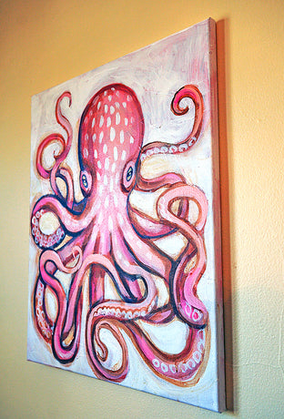 Pale Octopus by Kira Yustak |  Side View of Artwork 