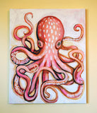 Original art for sale at UGallery.com | Pale Octopus by Kira Yustak | $750 | acrylic painting | 20' h x 16' w | thumbnail 3