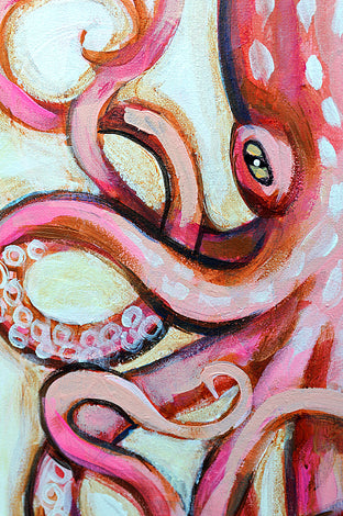 Pale Octopus by Kira Yustak |   Closeup View of Artwork 