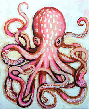Original art for sale at UGallery.com | Pale Octopus by Kira Yustak | $750 | acrylic painting | 20' h x 16' w | photo 1