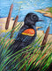 Original art for sale at UGallery.com | Red-Winged Blackbird by Kira Yustak | $1,575 | acrylic painting | 40' h x 30' w | thumbnail 1