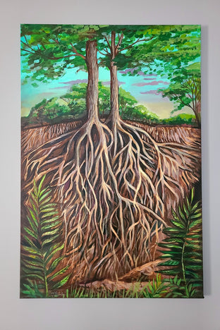 Original art for sale at UGallery.com | Root System by Kira Yustak | $1,050 | acrylic painting | 36' h x 24' w | photo 3