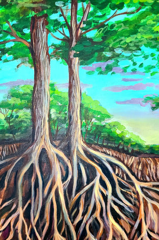 Original art for sale at UGallery.com | Root System by Kira Yustak | $1,050 | acrylic painting | 36' h x 24' w | photo 4