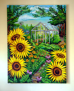 Original art for sale at UGallery.com | The Greenhouse by Kira Yustak | $1,575 | acrylic painting | 40' h x 30' w | photo 3