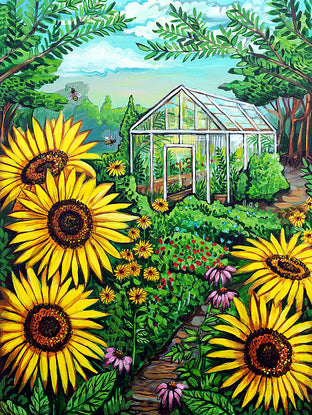Original art for sale at UGallery.com | The Greenhouse by Kira Yustak | $1,575 | acrylic painting | 40' h x 30' w | photo 1
