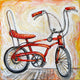 Original art for sale at UGallery.com | Vintage Bike by Kira Yustak | $750 | acrylic painting | 20' h x 20' w | thumbnail 1