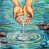 Original art for sale at UGallery.com | Water is Life by Kira Yustak | $950 | acrylic painting | 20' h x 20' w | thumbnail 1