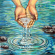 Original art for sale at UGallery.com | Water is Life by Kira Yustak | $950 | acrylic painting | 20' h x 20' w | thumbnail 1