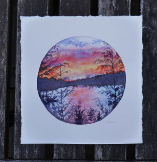 Lake at Dusk by Kristen Brown |  Context View of Artwork 