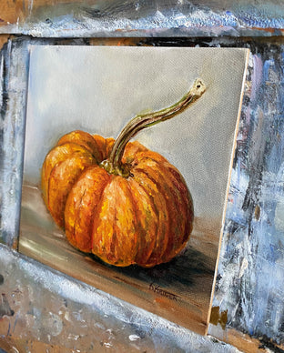 Miniature Sparkler Pumpkin by Kristine Kainer |  Side View of Artwork 