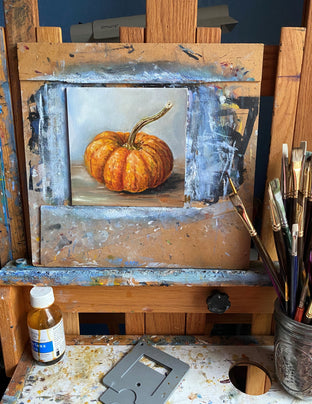 Miniature Sparkler Pumpkin by Kristine Kainer |  Context View of Artwork 
