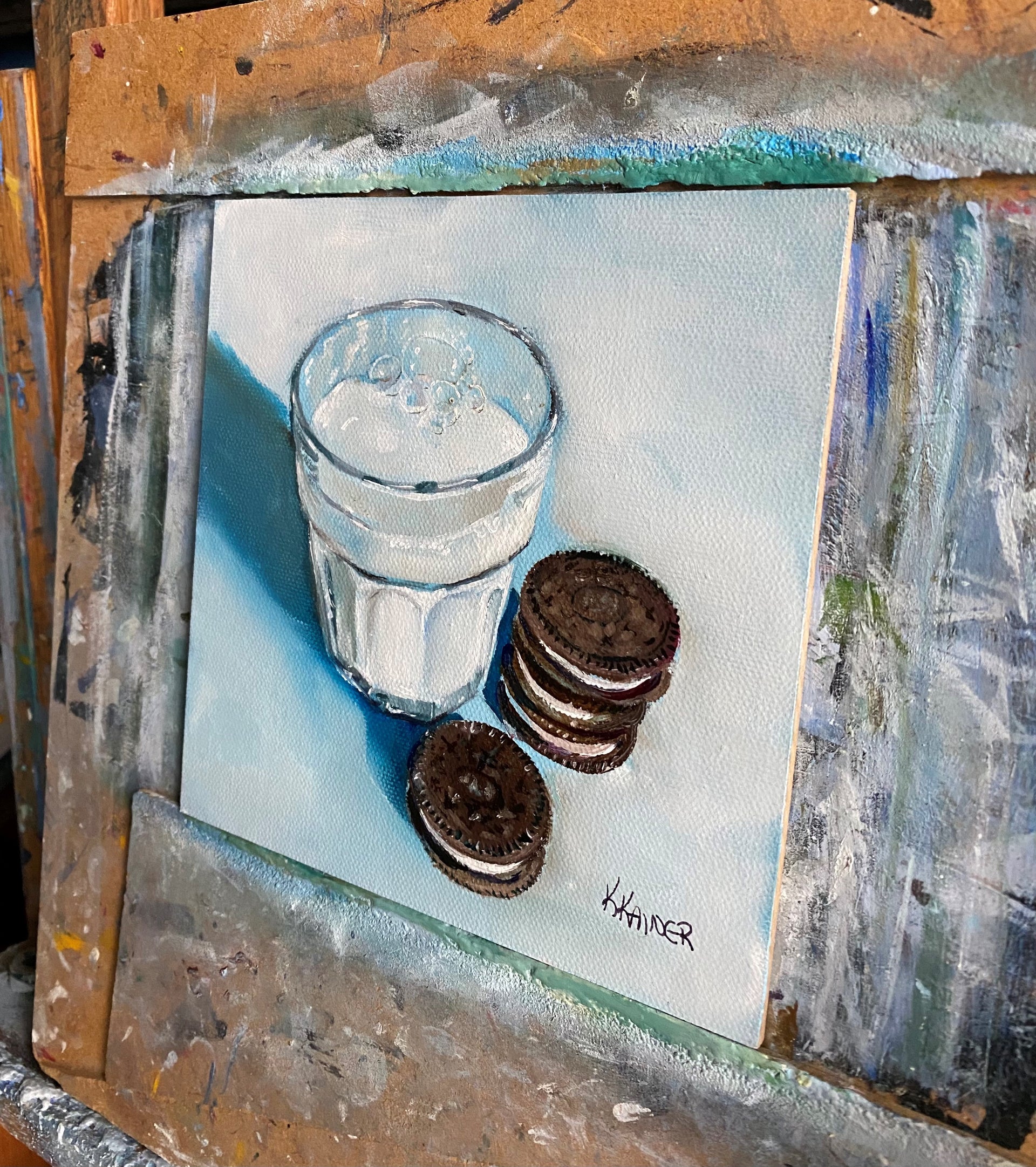 Oreos and Milk by Kristine Kainer - oil painting | UGallery