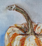 Original art for sale at UGallery.com | Miniature Tiger Stripe Pumpkin by Kristine Kainer | $253.40 | oil painting | 6' h x 6' w | thumbnail 4