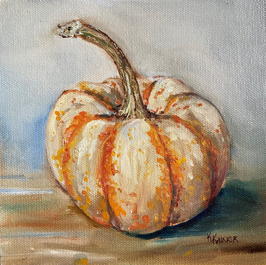 Miniature Tiger Stripe Pumpkin by Kristine Kainer |  Artwork Main Image 
