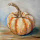 Original art for sale at UGallery.com | Miniature Tiger Stripe Pumpkin by Kristine Kainer | $253.40 | oil painting | 6' h x 6' w | thumbnail 1