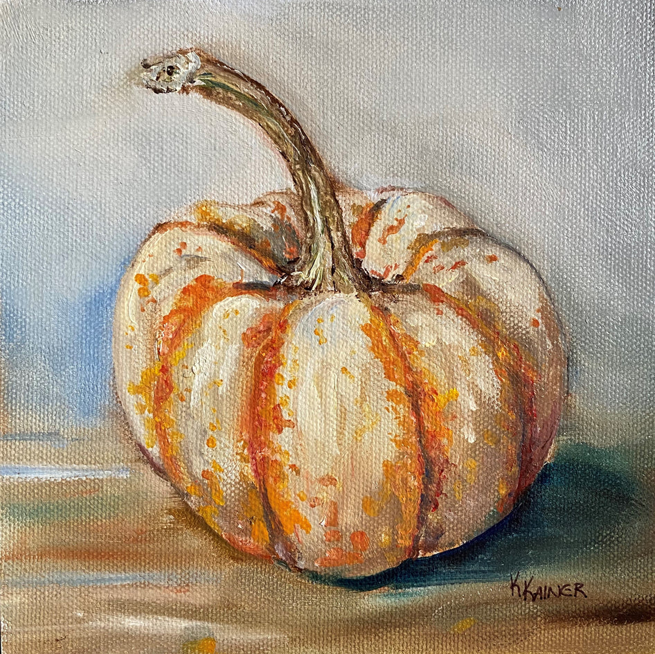 Miniature Tiger Stripe Pumpkin by Kristine Kainer |  Artwork Main Image 
