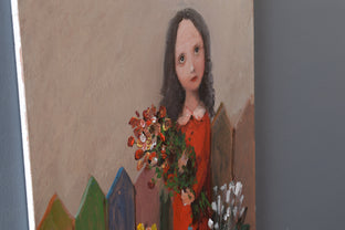 Original art for sale at UGallery.com | Little Florist by Krzysztof Iwin | $1,650 | acrylic painting | 15.7' h x 11.8' w | photo 2