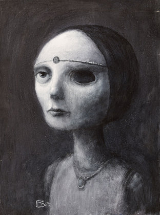 Original art for sale at UGallery.com | Priestess by Krzysztof Iwin | $1,550 | acrylic painting | 15.75' h x 11.81' w | photo 1