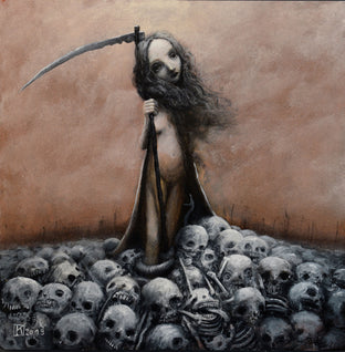 Original art for sale at UGallery.com | Reaper by Krzysztof Iwin | $1,900 | acrylic painting | 15.75' h x 15.75' w | photo 1