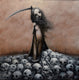 Original art for sale at UGallery.com | Reaper by Krzysztof Iwin | $1,900 | acrylic painting | 15.75' h x 15.75' w | thumbnail 1