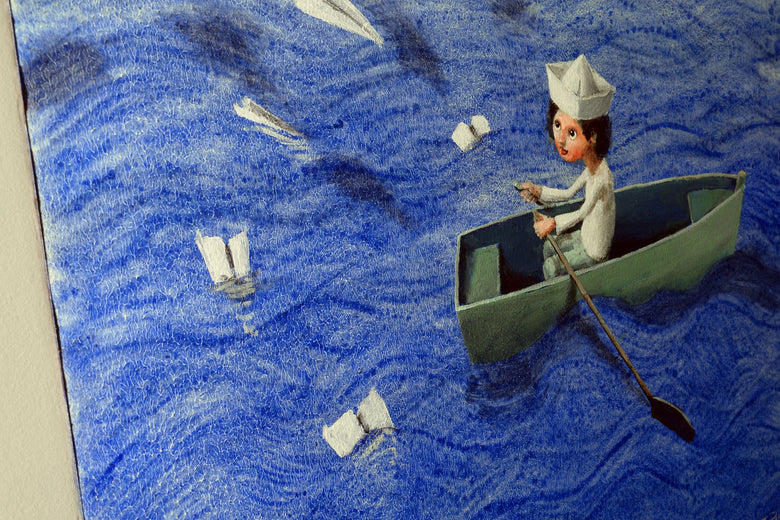 Seagulls by Krzysztof Iwin |  Side View of Artwork 