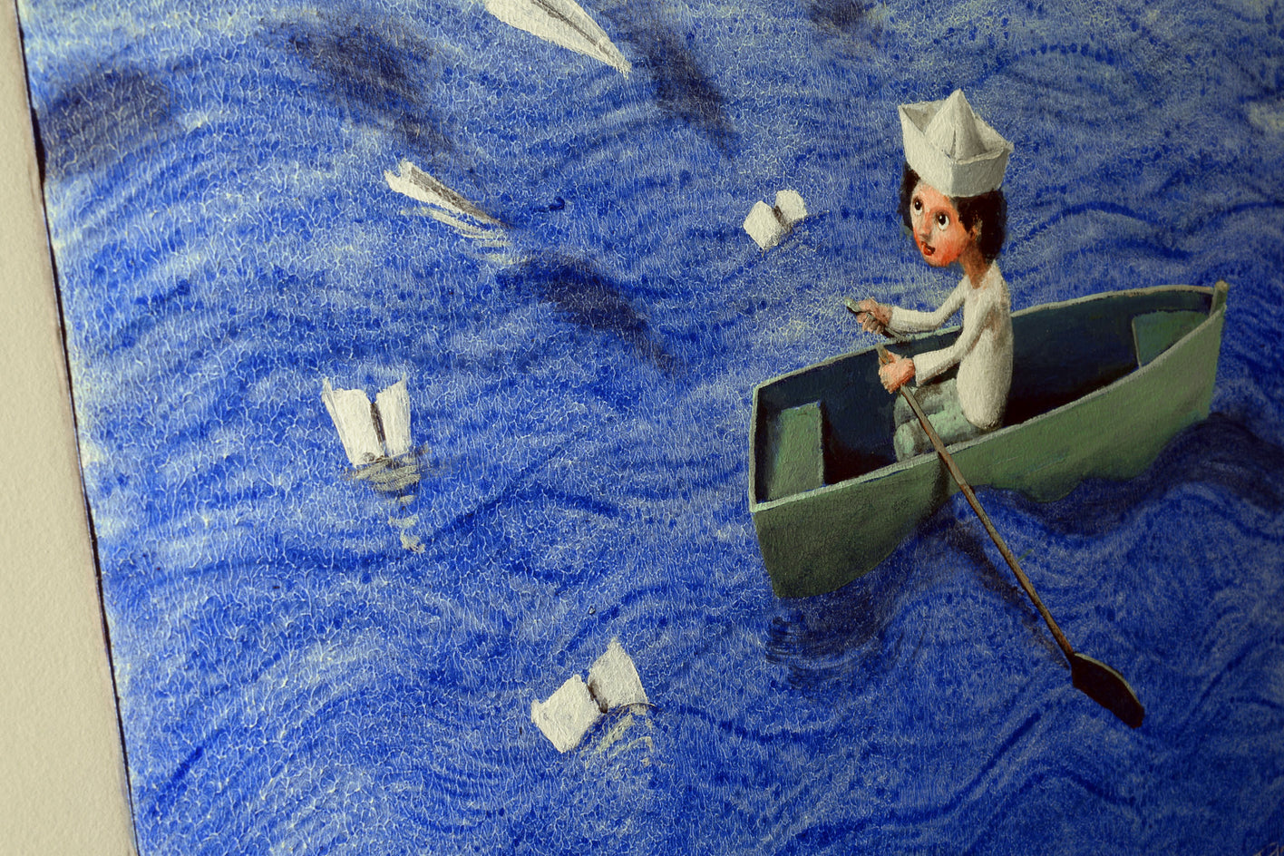 Seagulls by Krzysztof Iwin |  Side View of Artwork 