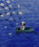 Original art for sale at UGallery.com | Seagulls by Krzysztof Iwin | $2,200 | acrylic painting | 23.62' h x 19.68' w | thumbnail 1