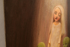 Original art for sale at UGallery.com | The Abduction of Linda Napolitano by Krzysztof Iwin | $1,650 | acrylic painting | 15.75' h x 11.81' w | thumbnail 2