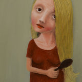 Original art for sale at UGallery.com | Hair by Krzysztof Iwin | $1,650 | oil painting | 15.7' h x 11.8' w | thumbnail 4