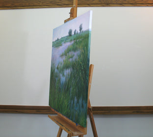 Original art for sale at UGallery.com | Lake In The Prairie by Suzanne Massion | $1,100 | oil painting | 30' h x 30' w | photo 3