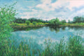 Original art for sale at UGallery.com | Lake In The Reeds by Suzanne Massion | $875 | oil painting | 20' h x 30' w | thumbnail 1