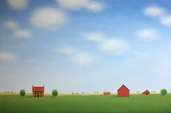 Original art for sale at UGallery.com | The Quiet of the Farm by Sharon France | $2,100 | acrylic painting | 24' h x 36' w | thumbnail 1