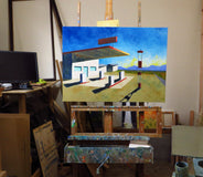 Original art for sale at UGallery.com | Last Chance by Mitchell Freifeld | $900 | oil painting | 25' h x 30' w | thumbnail 3