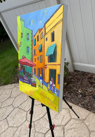 Alleyway Restaurant 2 by Laura (Yi Zhen) Chen |  Side View of Artwork 