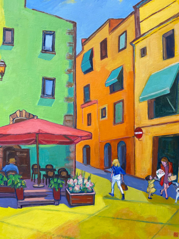 Alleyway Restaurant 2 by Laura (Yi Zhen) Chen |  Closeup View of Artwork 