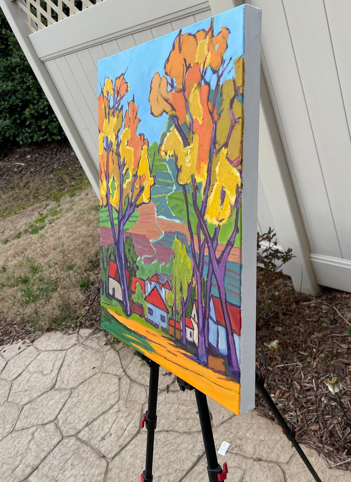 Autumn Day by Laura (Yi Zhen) Chen |  Side View of Artwork 