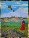 Original art for sale at UGallery.com | Girl Flying a Kite by Laura (Yi Zhen) Chen | $750 | acrylic painting | 24' h x 18' w | thumbnail 2