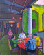 Original art for sale at UGallery.com | The Mahjong Players by Laura (Yi Zhen) Chen | $750 | acrylic painting | 20' h x 16' w | thumbnail 1