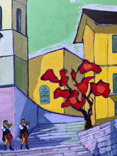 Three Trumpet Players by Laura (Yi Zhen) Chen |   Closeup View of Artwork 