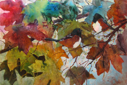 Leaves & Towhees by Melissa Gannon | Artwork Main Image