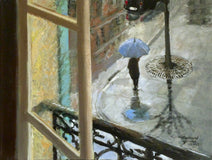 Original art for sale at UGallery.com | Leaving under the Rain by Bertrand Girard | $2,250 | mixed media artwork | 18' h x 23' w | thumbnail 1
