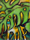 Original art for sale at UGallery.com | Beware of Cat by Lee Smith | $375 | acrylic painting | 16' h x 12' w | thumbnail 1