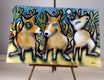 Original art for sale at UGallery.com | Three Dingo Night by Lee Smith | $1,400 | acrylic painting | 24' h x 36' w | thumbnail 3