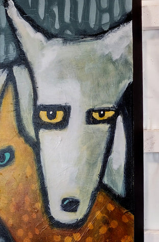 Original art for sale at UGallery.com | Two Dogs by Lee Smith | $600 | acrylic painting | 20' h x 16' w | photo 2