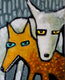 Original art for sale at UGallery.com | Two Dogs by Lee Smith | $600 | acrylic painting | 20' h x 16' w | thumbnail 1